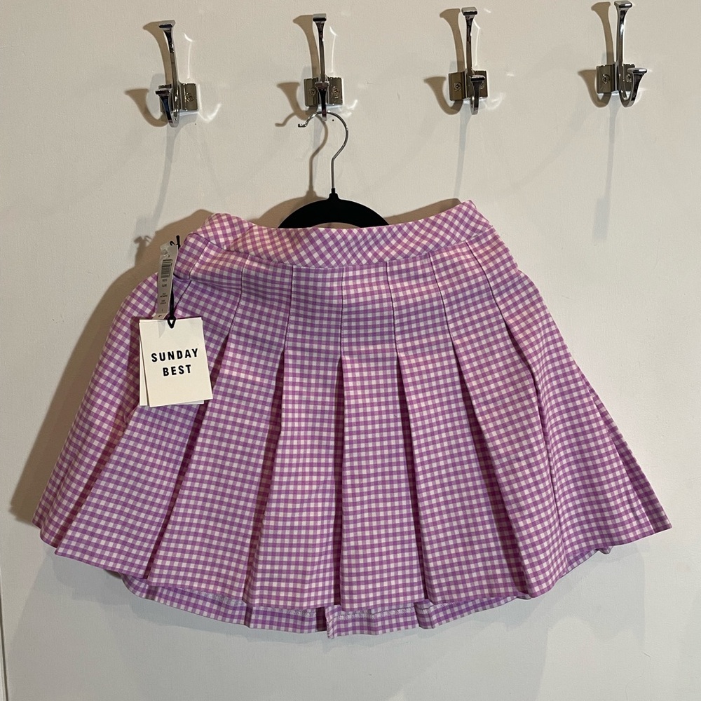 Sunday Best Pink and White Skater Mini Skirt